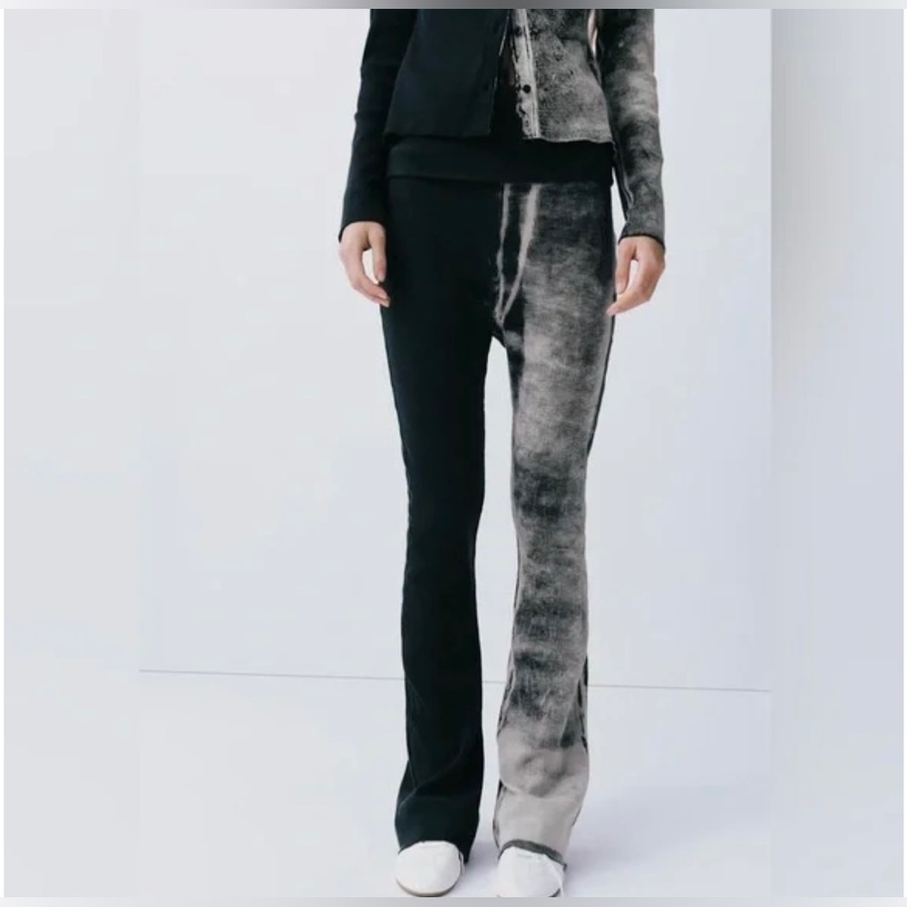 ZARA WASHED EFFECT RIB PANTS